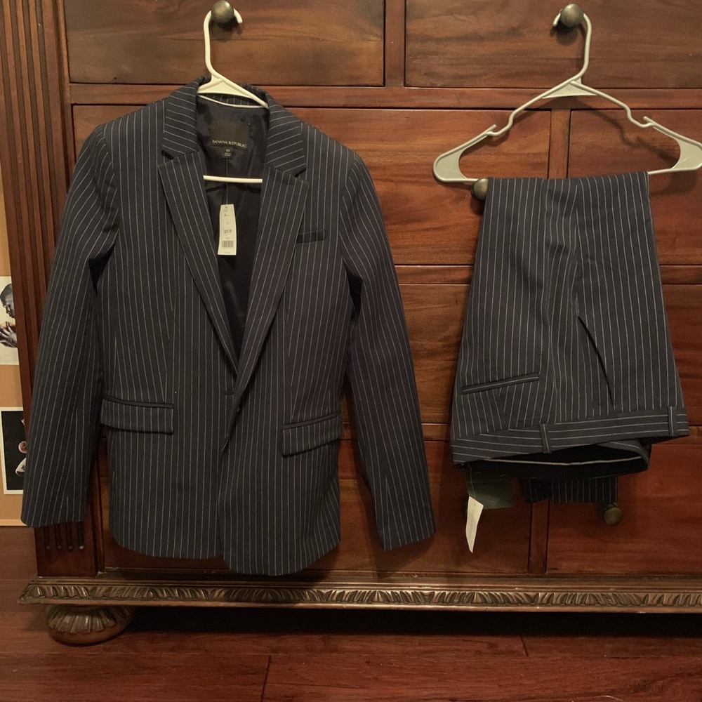 Banana Republic Pinstriped Pants Suit